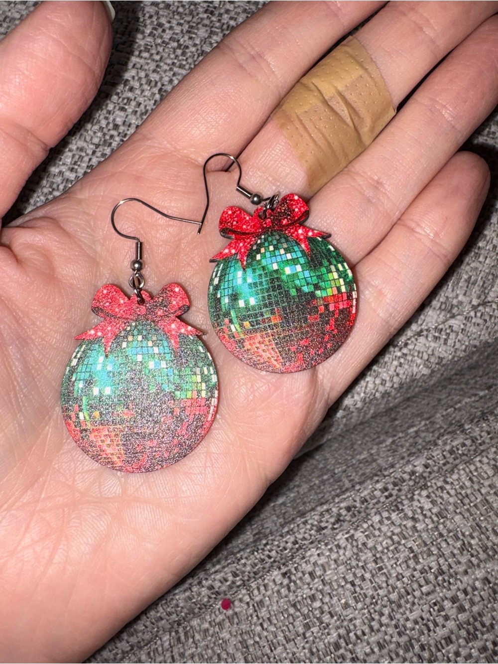 Festive Red and Green Ornament Drop Earrings - Women Accessories